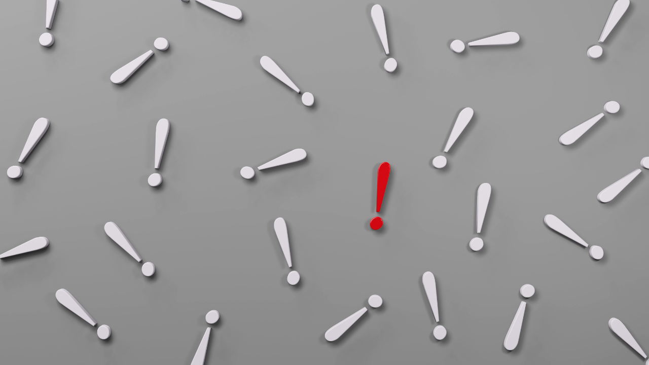 Multiple exclamation points showing how social media involves many small tasks and decisions, contributing to decision fatigue for entrepreneurs.